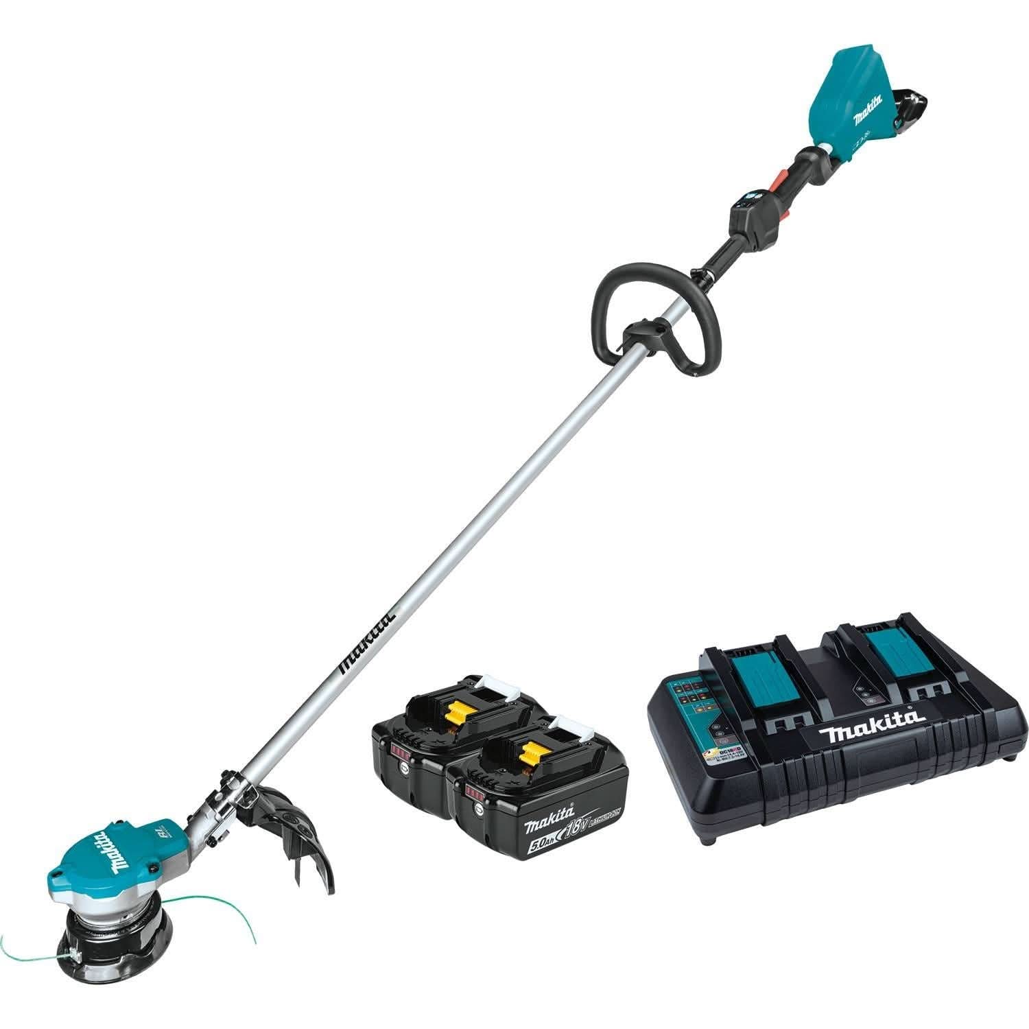 Makita 36V (18V X2) LXT Brushless String Trimmer Kit (5.0Ah) w/ 18V LXT / 12V max CXT Bluetooth Speaker