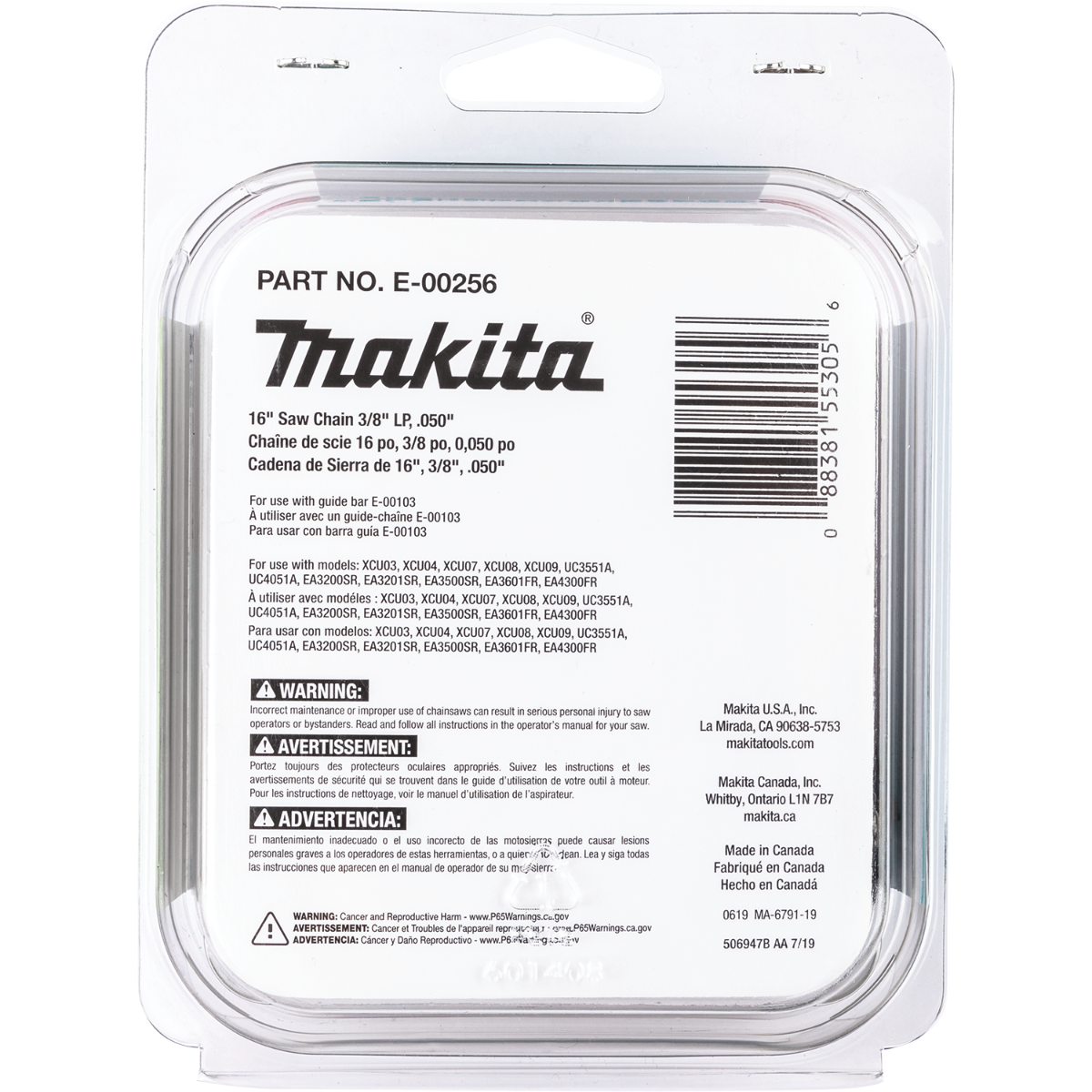 Makita E-00256 16-Inch Saw Chain, 3/8-Inch LP, .050-Inch