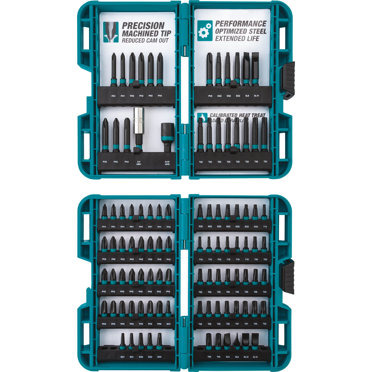 Makita Interlocking Modular Tool Case - Medium with ImpactX™ 100 Pc. Driver Bit Set
