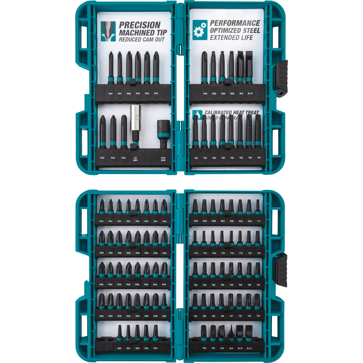 Makita ImpactX 100 Pc. Driver Bit Set with 6 Pc. Recip Blade Assortment Pack and 6-1/2" 24T Carbide-Tipped Circular Saw Blade