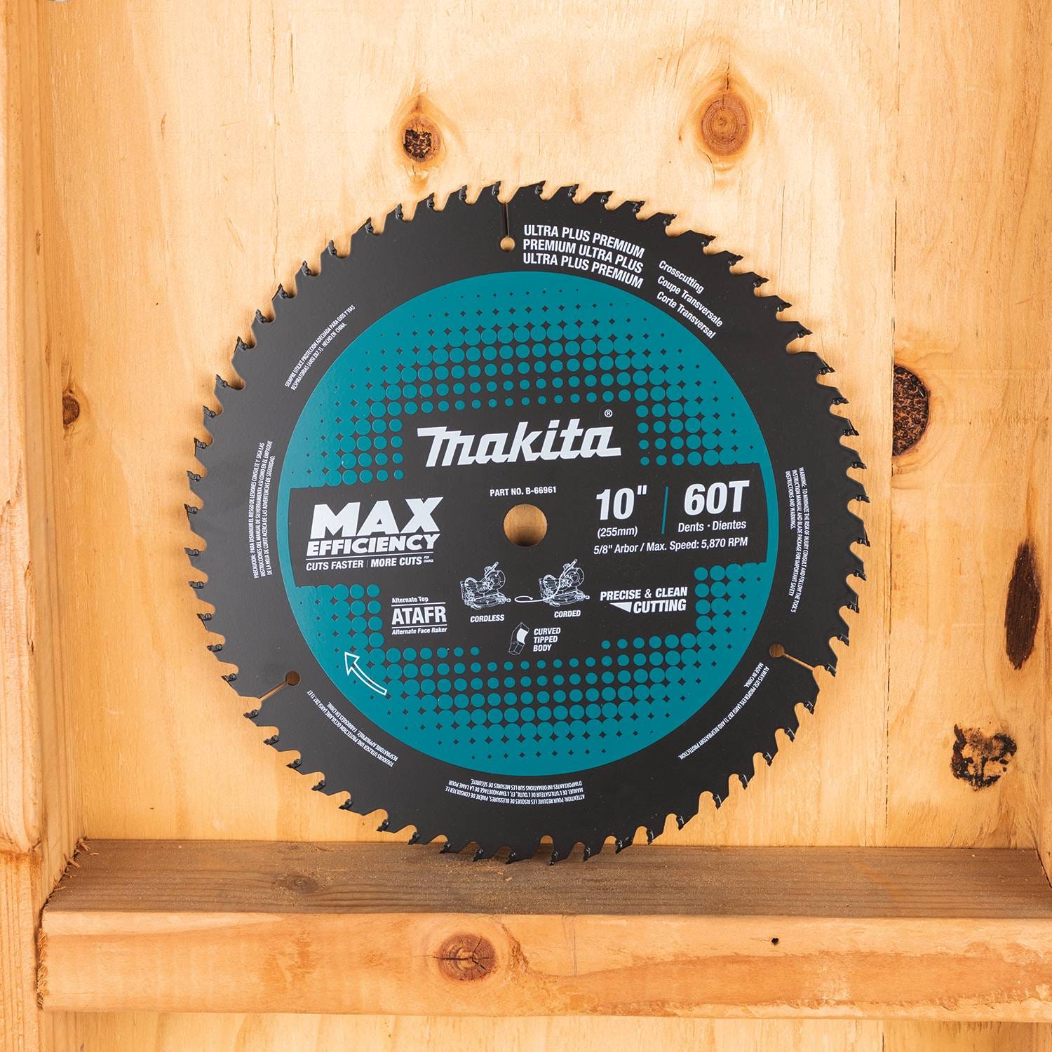 Makita B-66961 10" 60T Carbide-Tipped Max Efficiency Miter Saw Blade