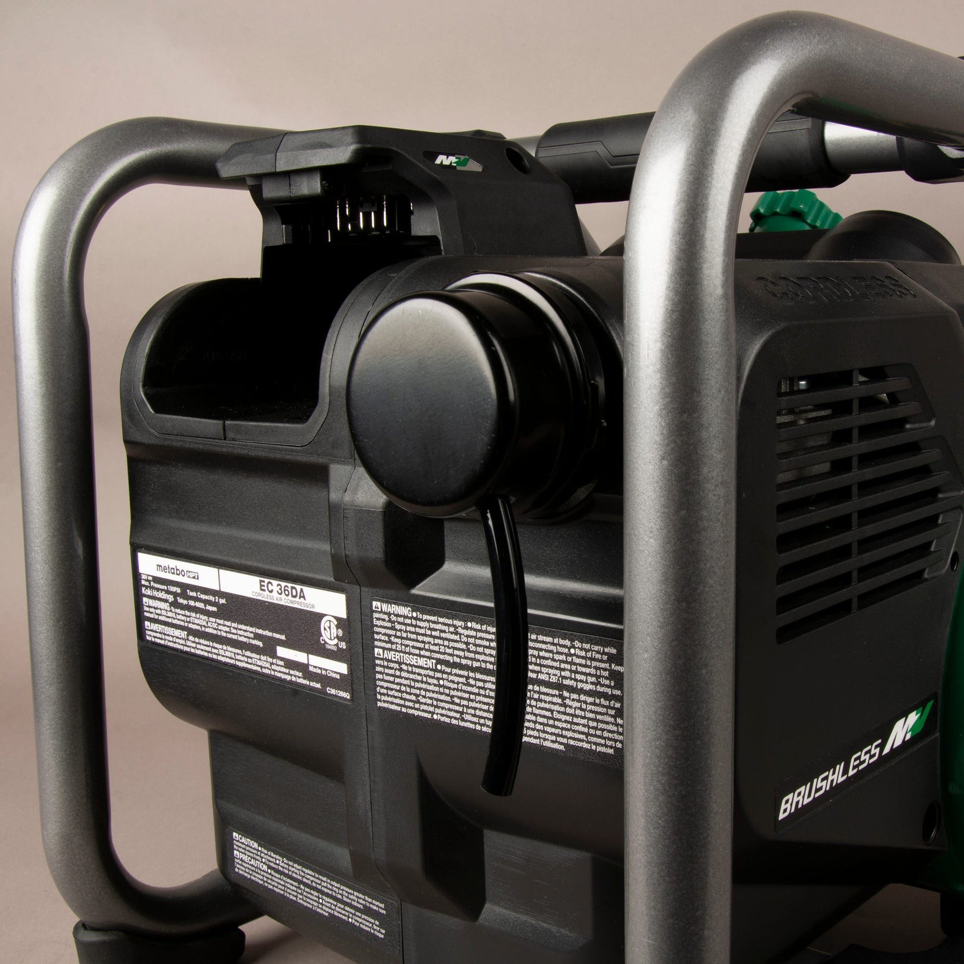 Metabo HPT EC36DAQ4M 36V Brushless 2-Gallon Air Compressor plus 36V/18V MultiVolt Battery and Charger 4.0Ah/8.0Ah Starter Kit