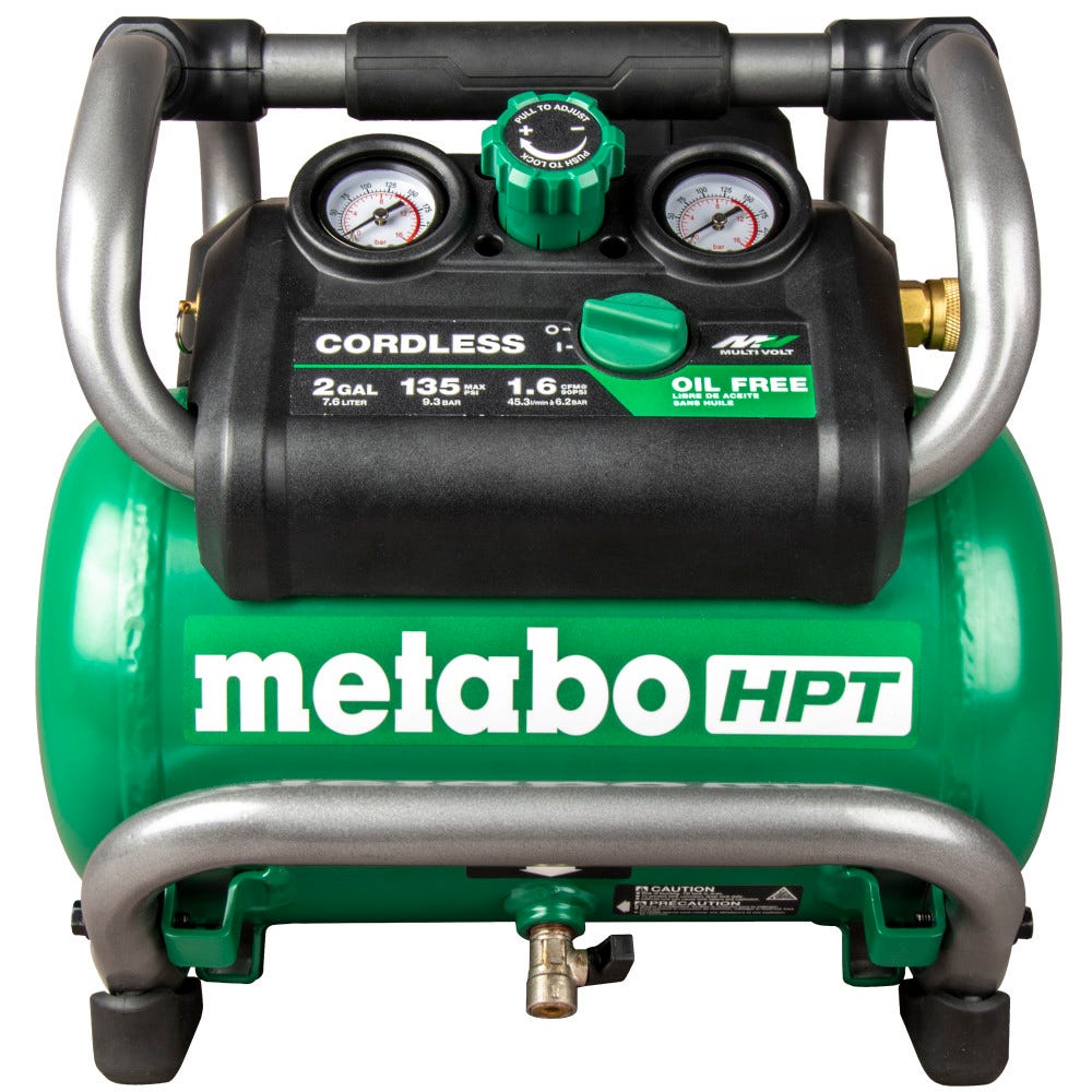 Metabo HPT EC36DAQ4M 36V Brushless 2-Gallon Air Compressor plus 36V/18V MultiVolt Battery and Charger 4.0Ah/8.0Ah Starter Kit