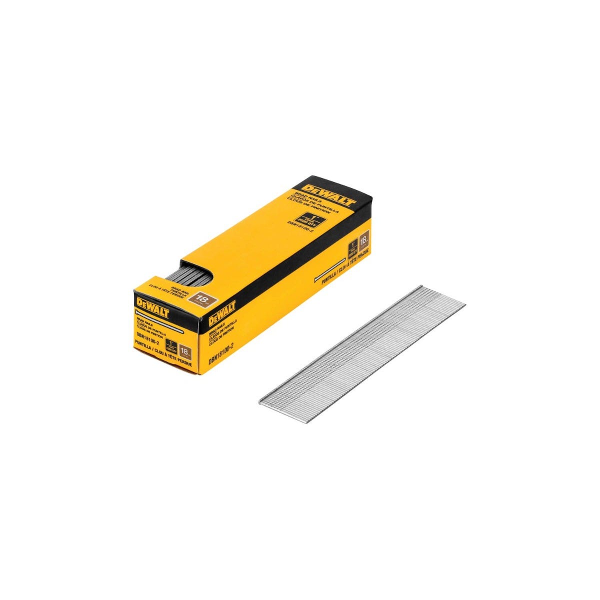 DeWalt DBN18100-2 18 Gauge 1 in. Brad Nails 2,500-Pack