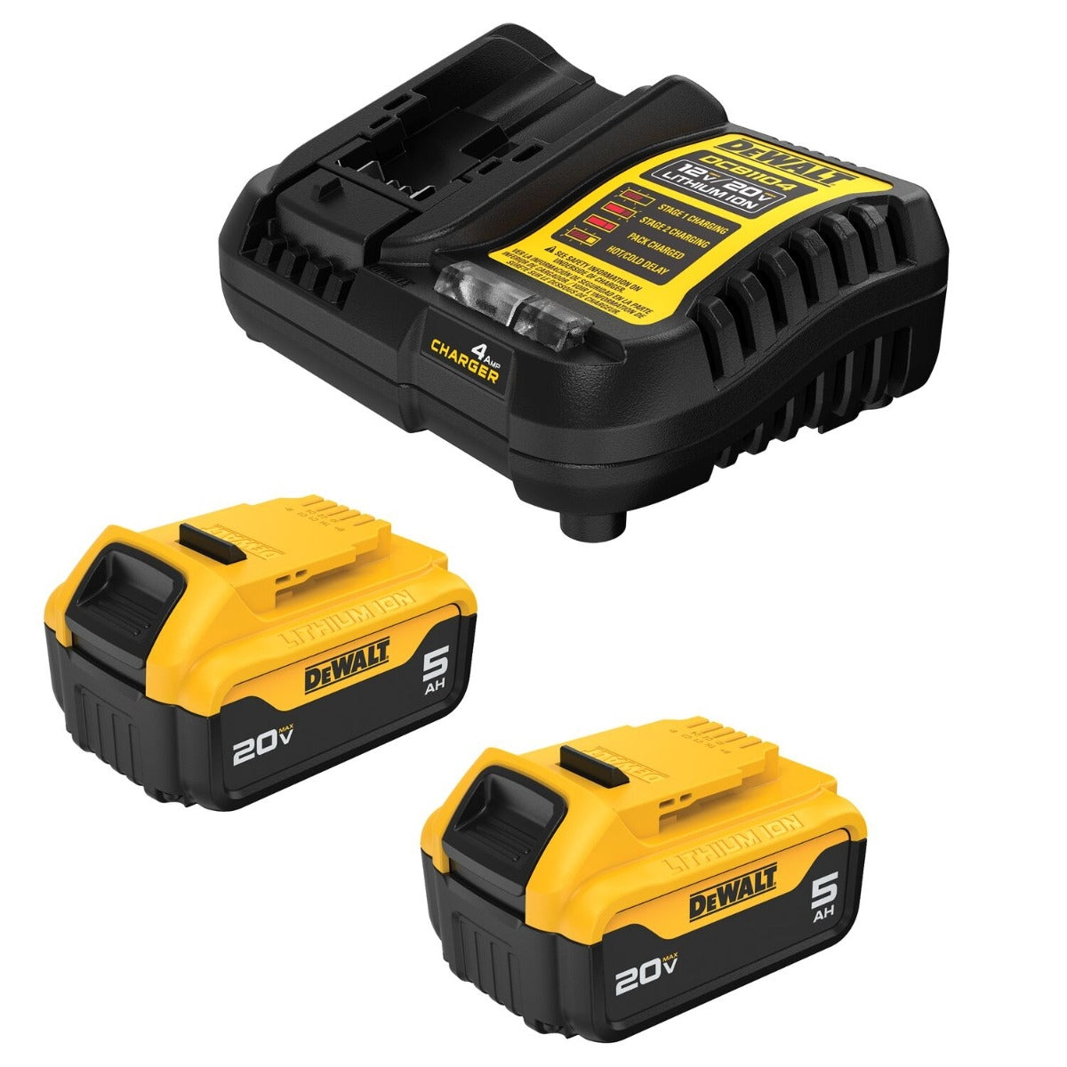 DeWalt 20V MAX 5.0Ah 3-Battery & Charger Starter Kit