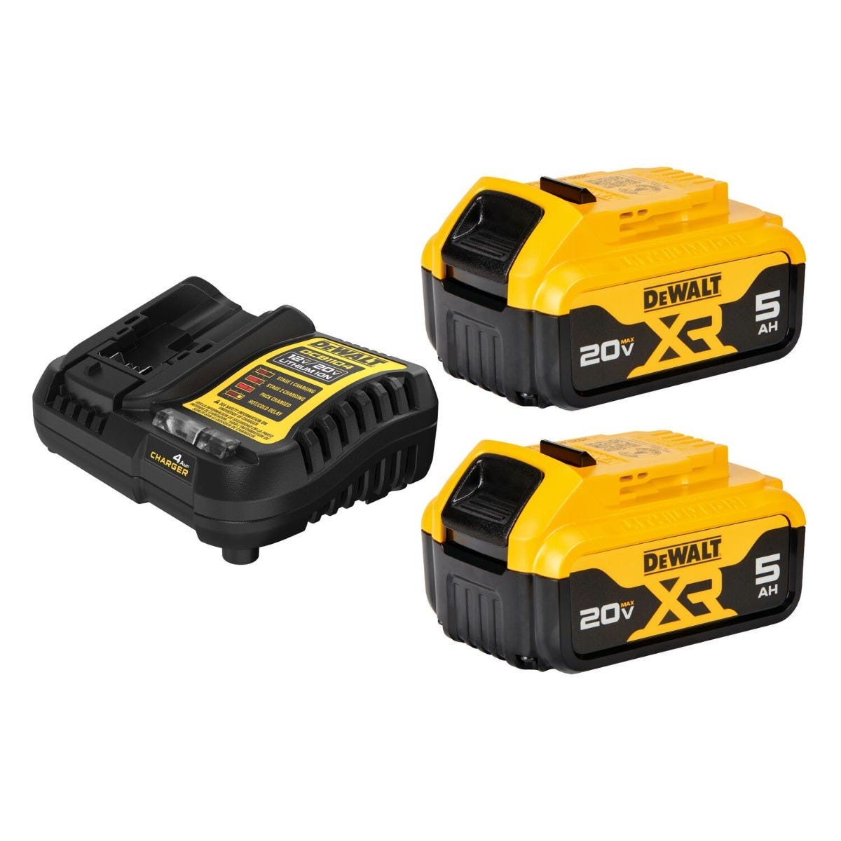 DeWalt 20V MAX XR Brushless 3" / 4-1/2" Angle Grinder Set plus 20V MAX XR 5.0Ah Battery & Charger Starter Kit