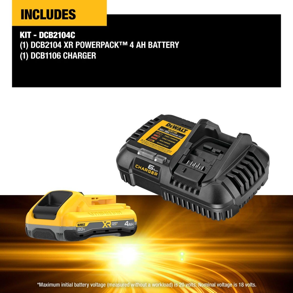 DeWALT DCB2104C 20V MAX XR POWERPACK 4.0Ah Battery and Charger Starter Kit