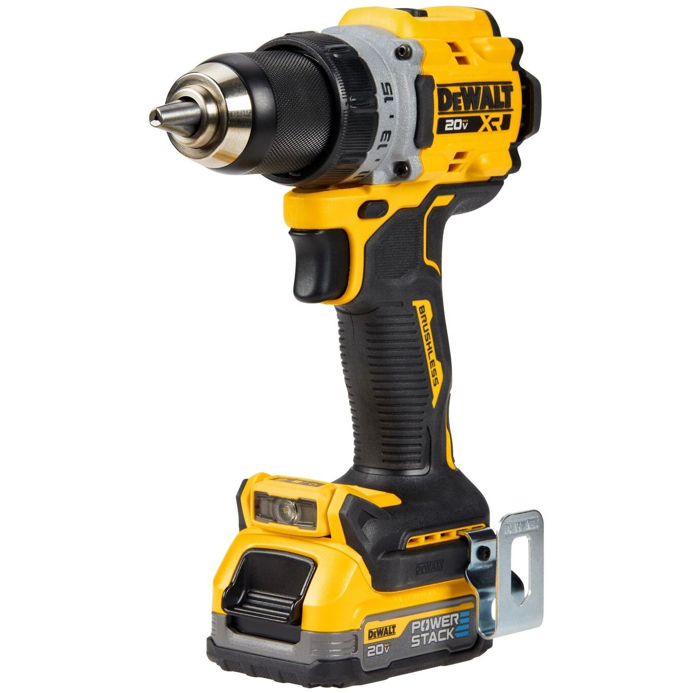 DeWALT DCD800D1E1 20V MAX XR Brushless Compact 1/2-in. Drill/Driver PowerStack 1.7Ah Kit