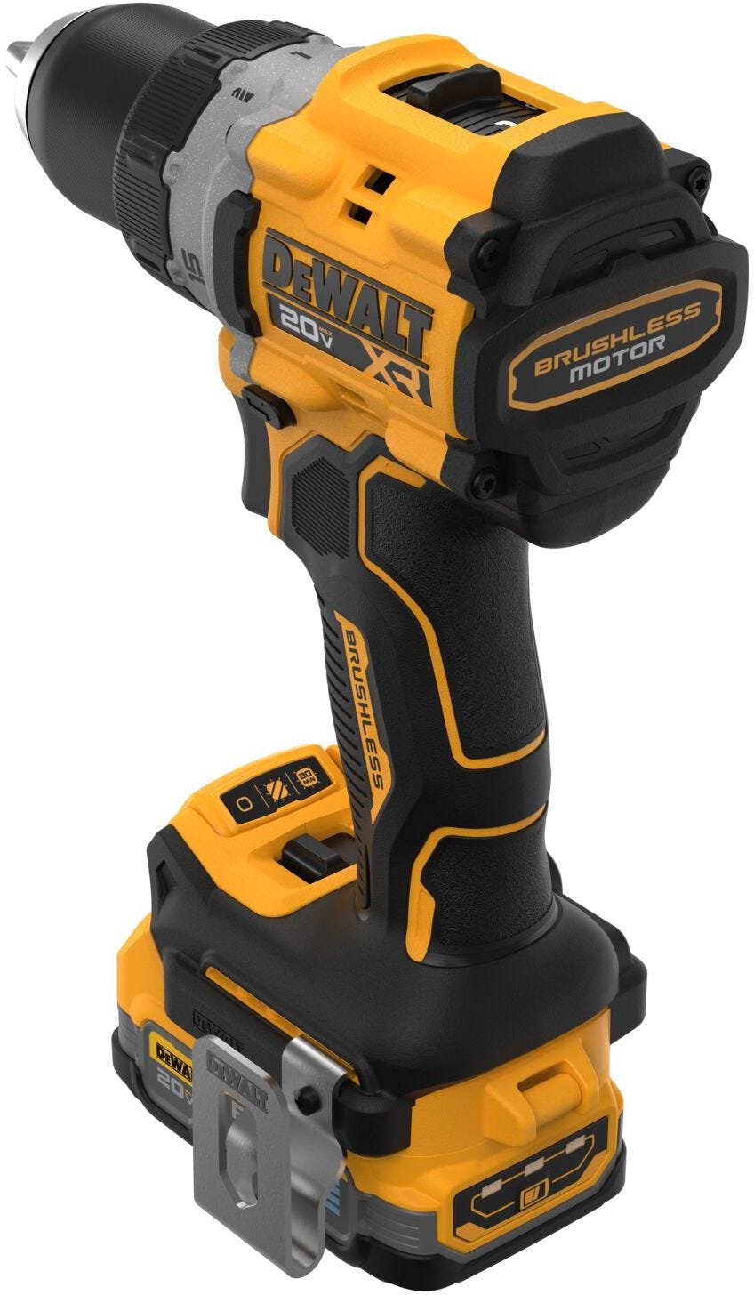 DeWALT DCD800E2 20V MAX XR Brushless Compact 1/2-in Drill/Driver PowerStack 1.7Ah Kit