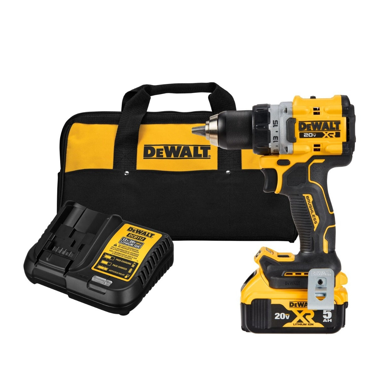 DeWALT DCD800P1 20V MAX XR Brushless Compact 1/2-in. Drill/Driver 5.0Ah Kit