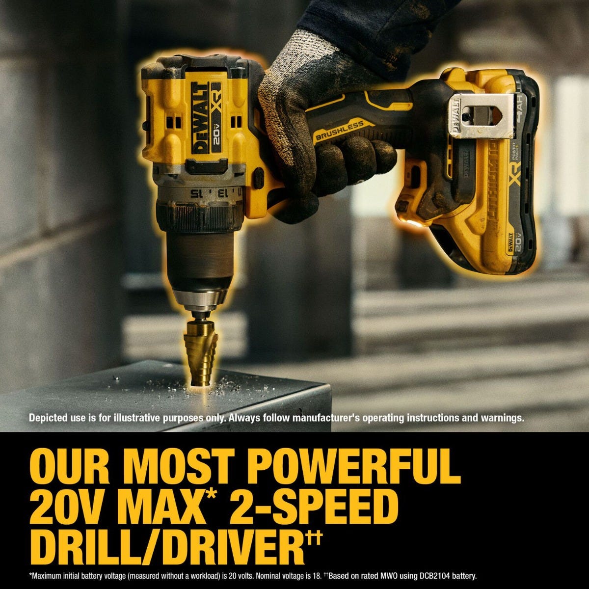 DeWALT DCD801QQ2 20V MAX XR Brushless Cordless 1/2-in. Drill/Driver POWERPACK 4.0Ah Kit