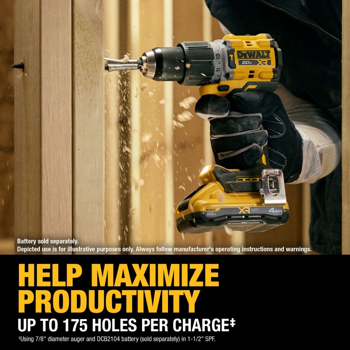 DeWALT DCD806B 20V MAX XR Brushless Cordless 1/2-in. Hammer Drill, Tool Only