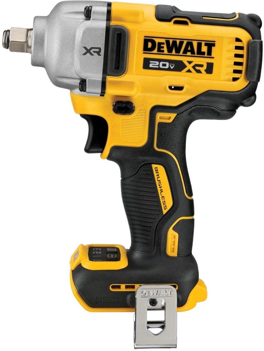 DeWalt 20V MAX XR 1/2" Mid-Range Impact Wrench w/ Hog Ring Anvil with 20V MAX POWERSTACK 5.0Ah Battery