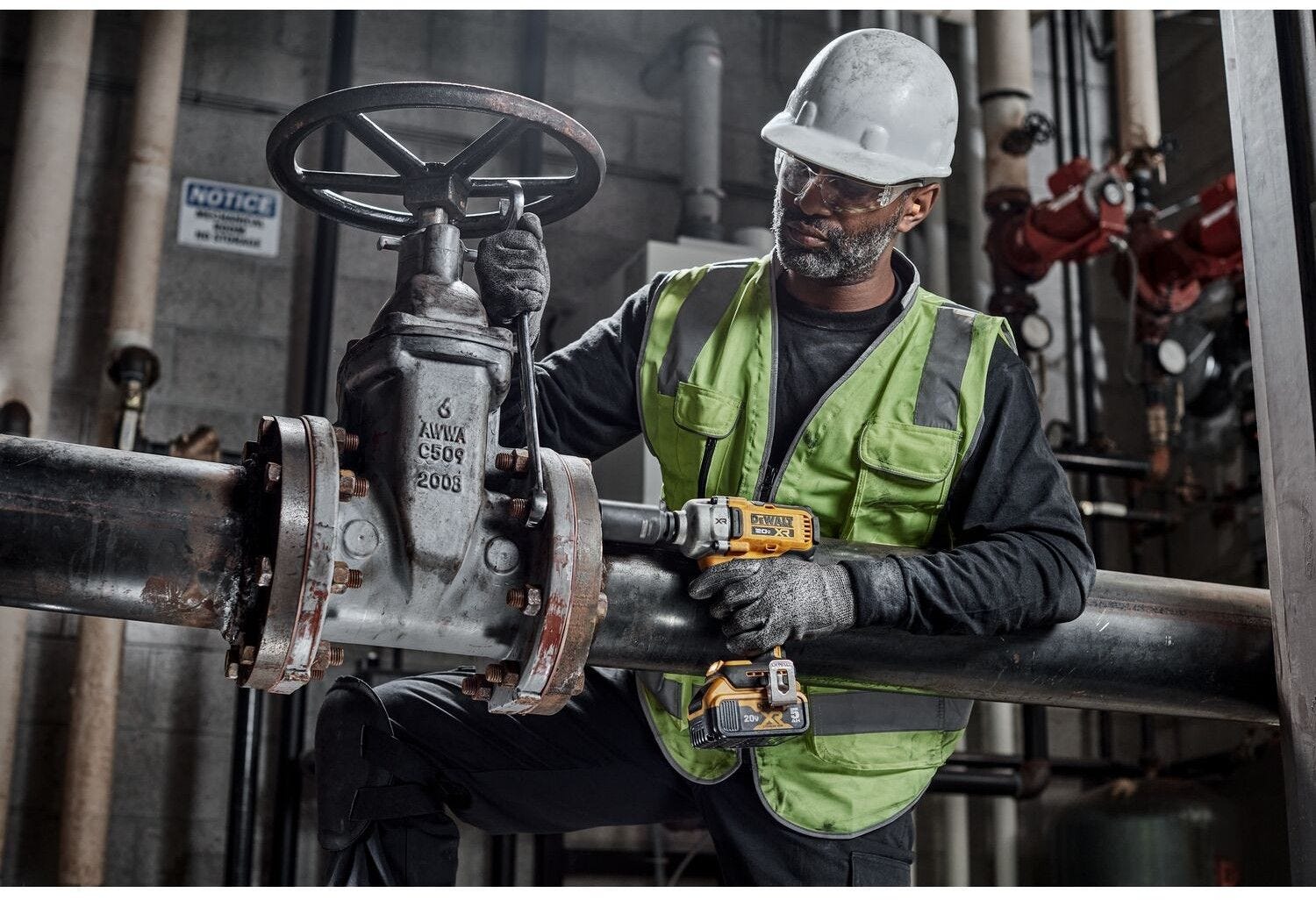 DeWalt 20V MAX XR 1/2" Mid-Range Impact Wrench w/ Hog Ring Anvil with 20V MAX POWERSTACK 5.0Ah Battery