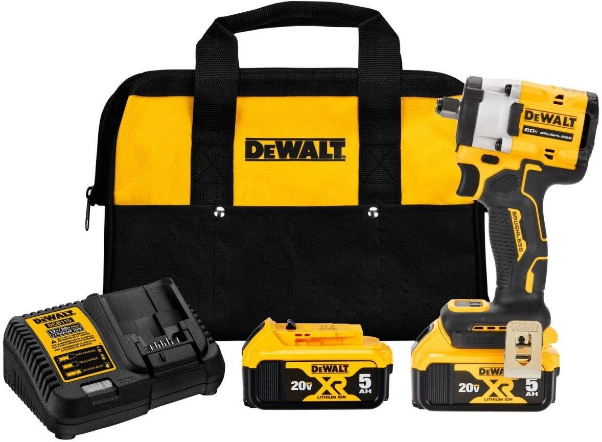 DeWALT DCF921P2 ATOMIC 20V MAX* 1/2 -in. Cordless Impact Wrench with Hog Ring Anvil Kit