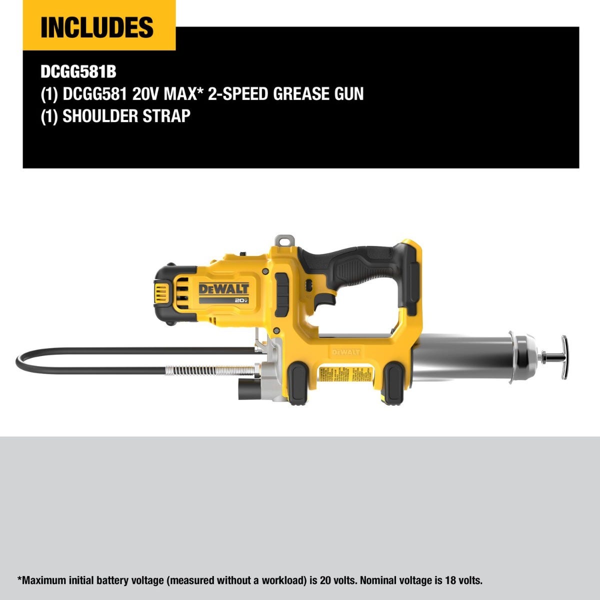 DeWALT DCGG581B 20V MAX 2-Speed Grease Gun, Tool Only