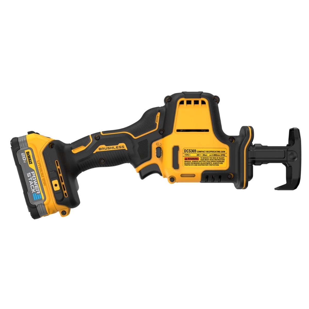 DeWalt DCS369E1 ATOMIC 20V MAX Brushless One-Handed Reciprocating Saw 1.7Ah POWERSTACK Kit