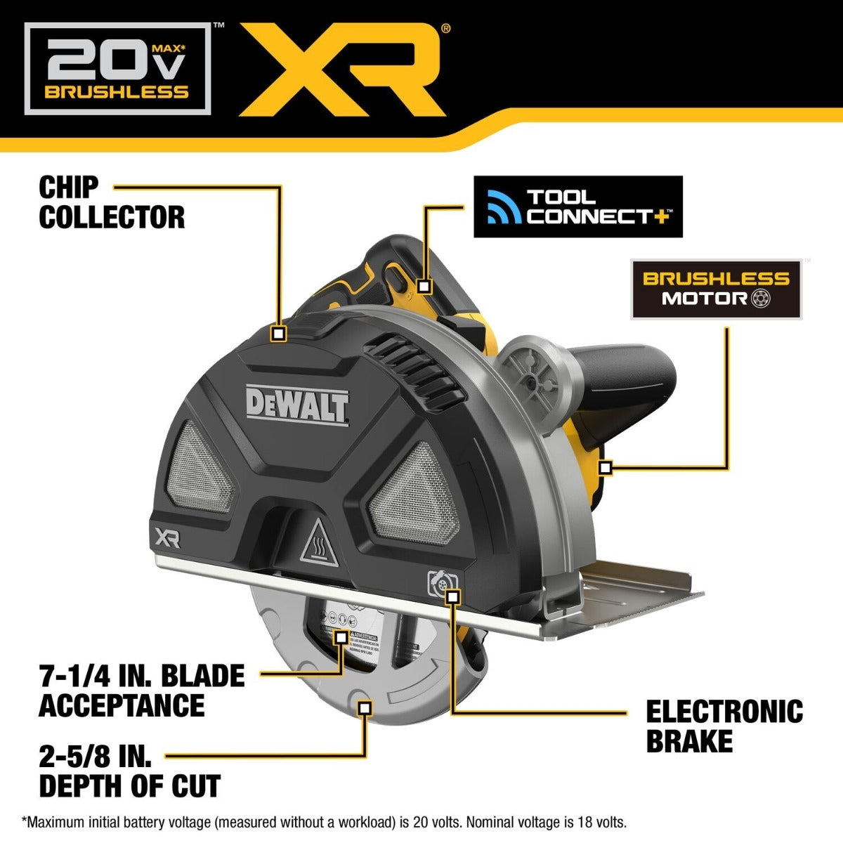DeWALT DCS383B 20V MAX XR 7-1/4-in. Metal Cutting Circular Saw 5.0Ah Kit