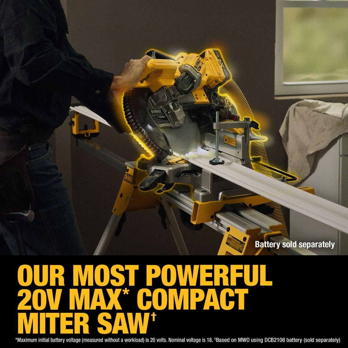 DeWALT DCS714B DEWALT 20V MAX XR 10-in. Double Bevel Fixed Miter Saw, Tool Only