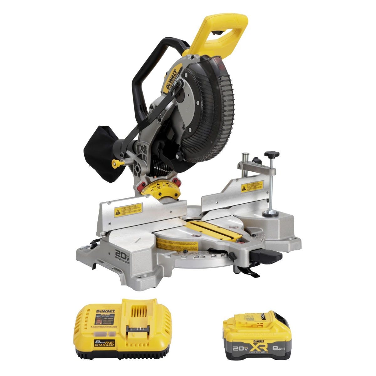 DeWALT DCS714WW1 DEWALT 20V MAX XR 10-in. Double Bevel Fixed Miter Saw 8.0Ah Kit