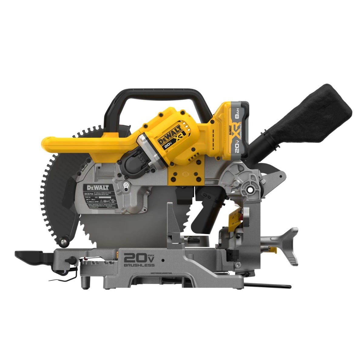 DeWALT DCS714WW1 DEWALT 20V MAX XR 10-in. Double Bevel Fixed Miter Saw 8.0Ah Kit