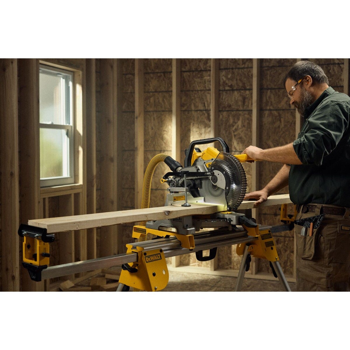 DeWALT DCS714WW1 DEWALT 20V MAX XR 10-in. Double Bevel Fixed Miter Saw 8.0Ah Kit
