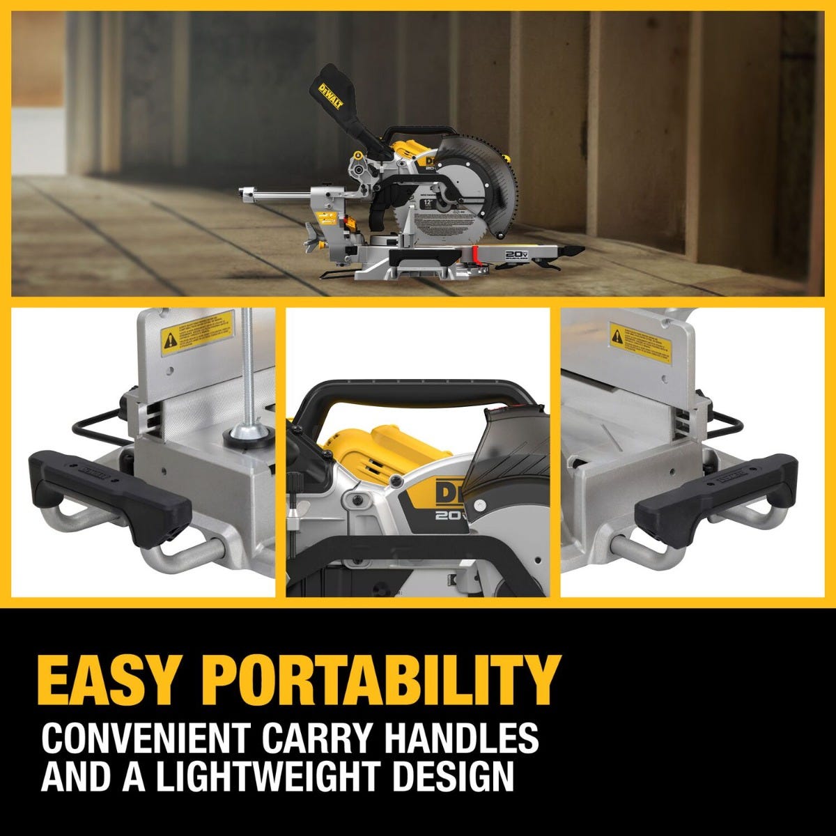 DeWALT DCS785B 20V MAX XR 12-in. Double Bevel Sliding Miter Saw, Tool Only