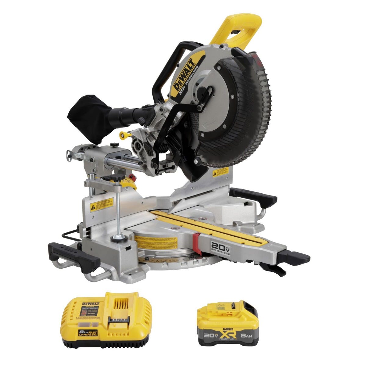 DeWALT DCS785WW1 20V MAX XR 12-in. Double Bevel Sliding Miter Saw 8.0Ah Kit