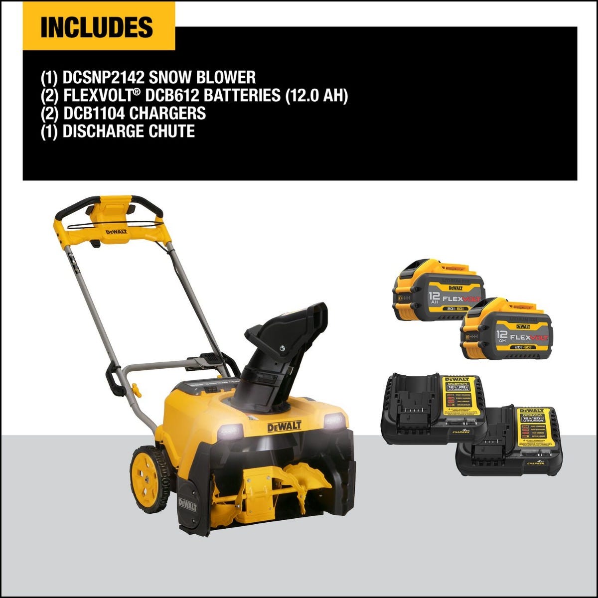 DeWalt DCSNP2142Y2 60V MAX 21 in. Single-Stage Snow Blower 12.0Ah Kit