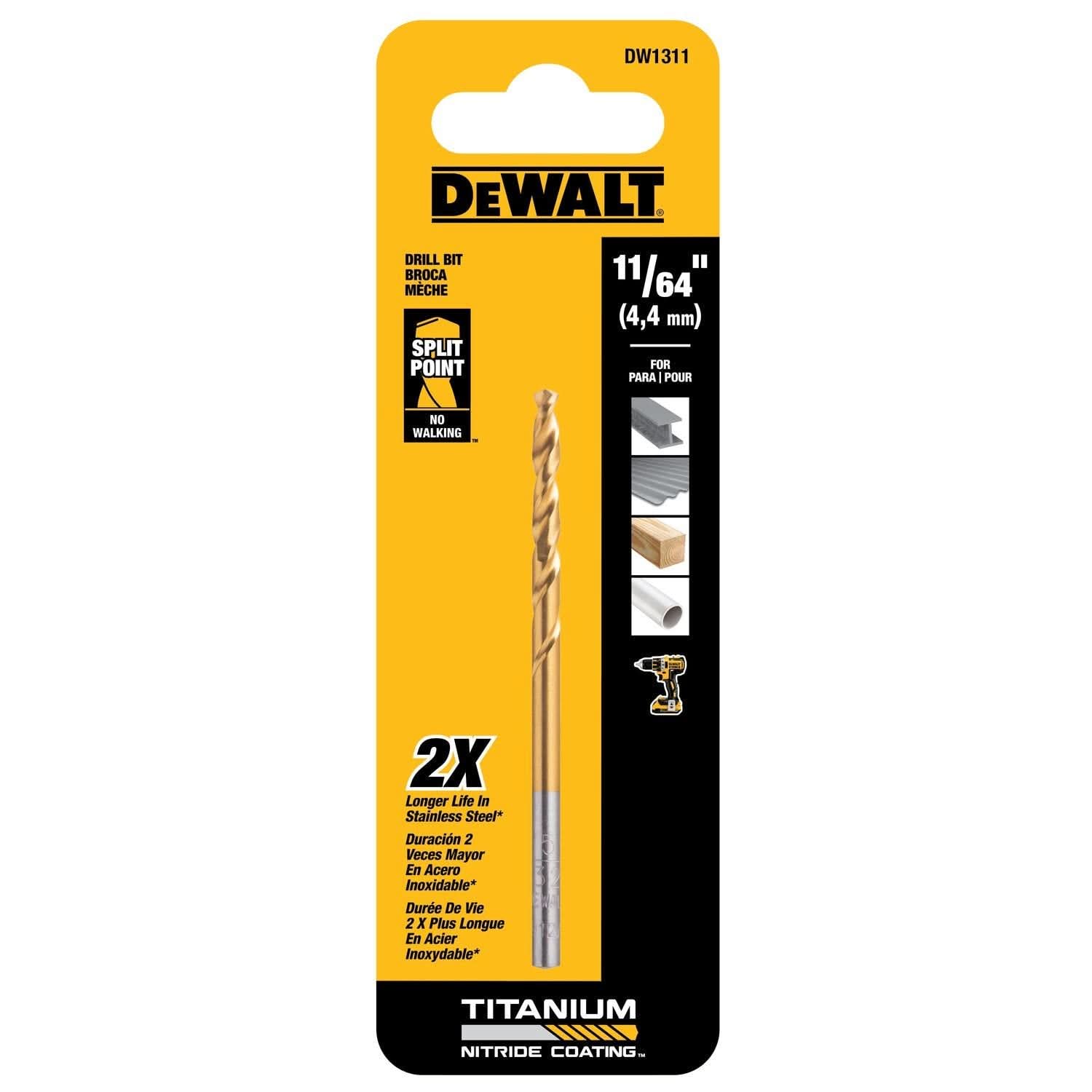 DeWalt DW1311 11/64" Titanium Nitride Coating Speed Tip Drill Bit