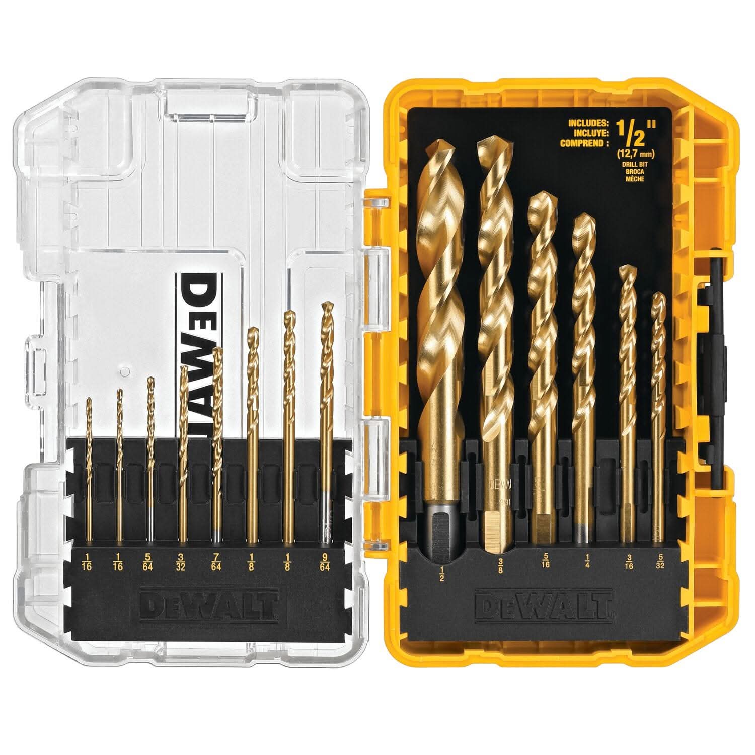 DeWalt DW1341 14-Piece Titanium Nitride Coating Speed Tip Drill Bit Set