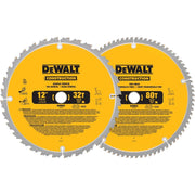 DeWalt DW3128P5 Construction 12-Inch Saw Blades, 32-Tooth and 80-Tooth