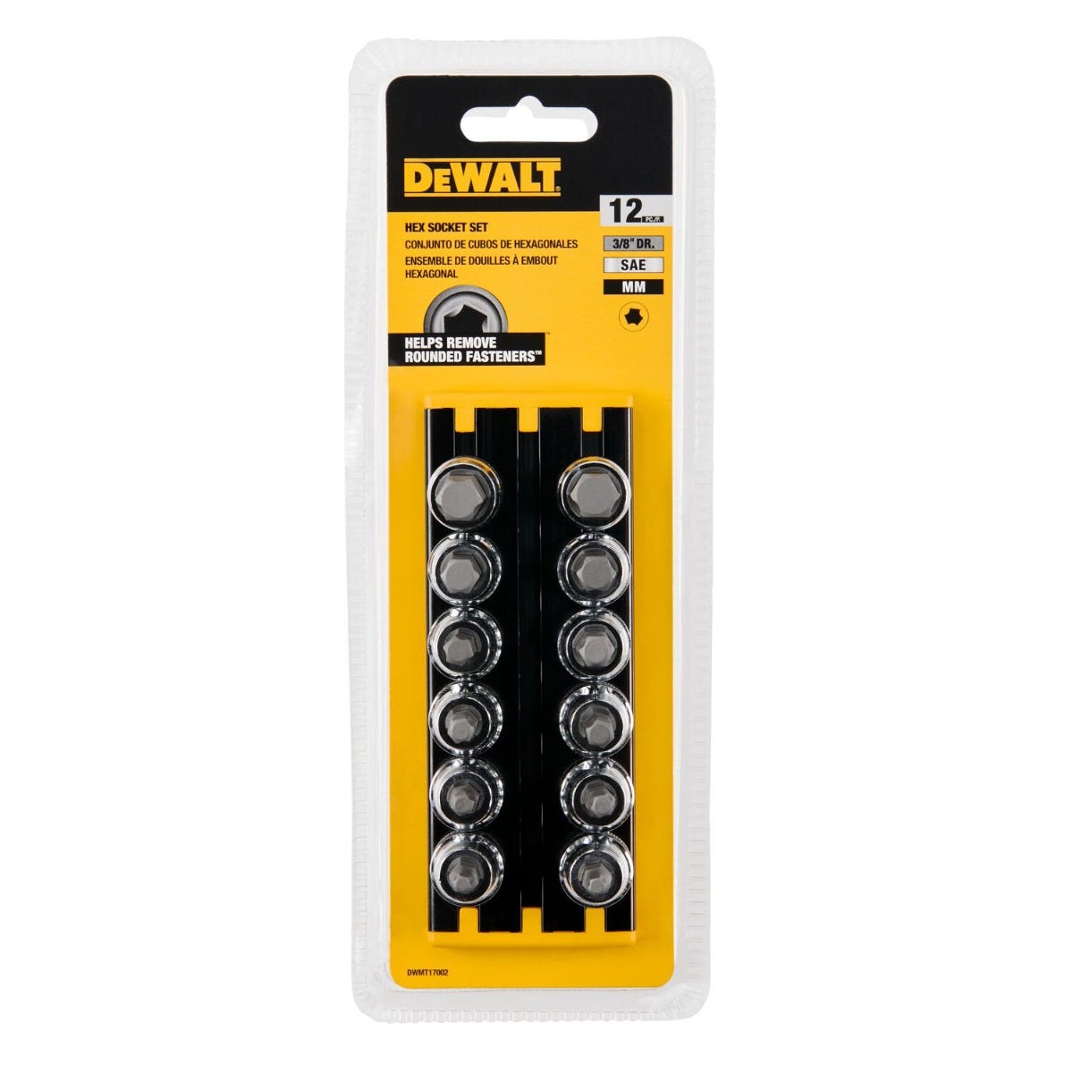 DeWalt DWMT17002 12-Piece 3/8 in. Drive SAE / Metric Hex Bit Socket Set