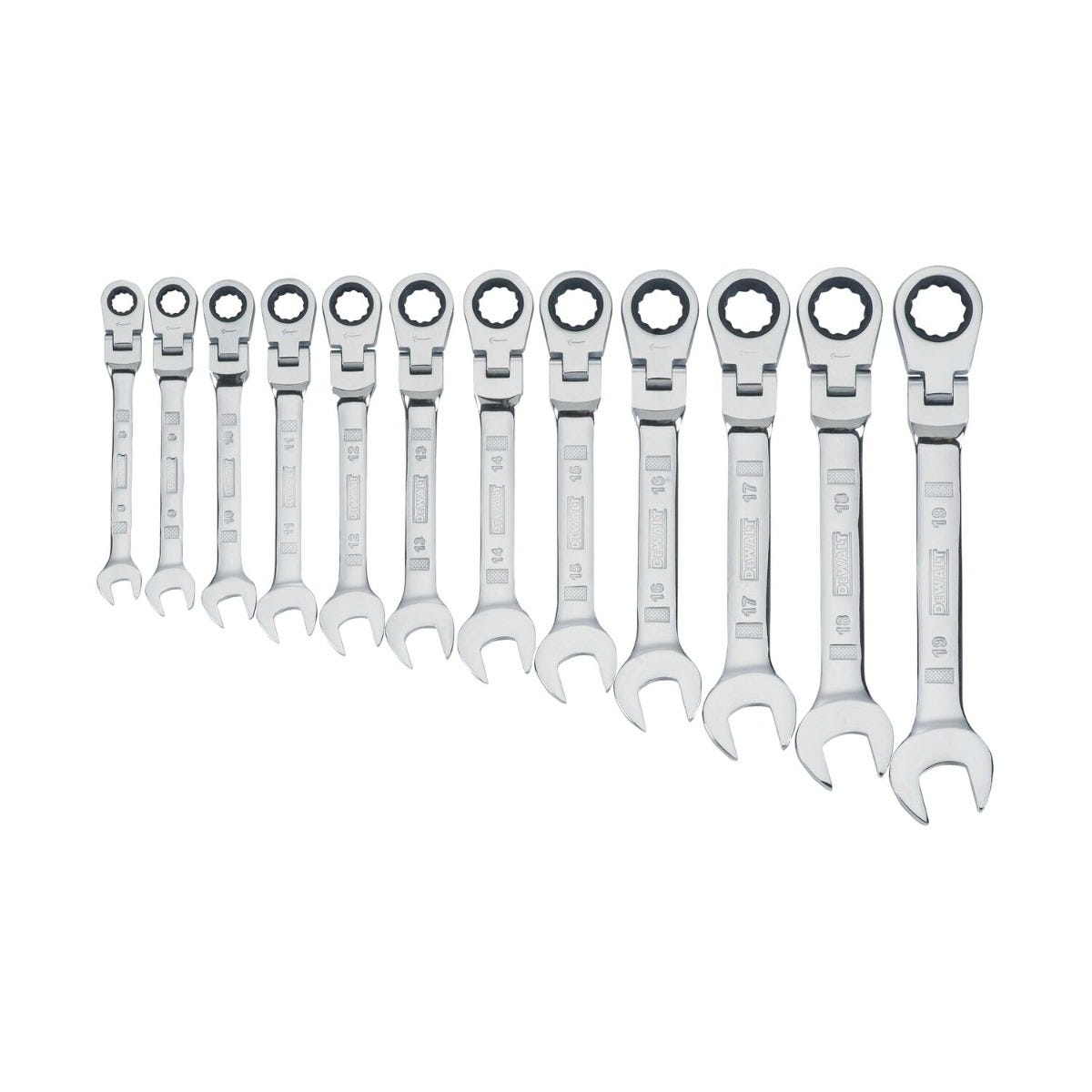 Dewalt DWMT19229 12 Piece Flex Head Ratcheting Metric Wrench Set