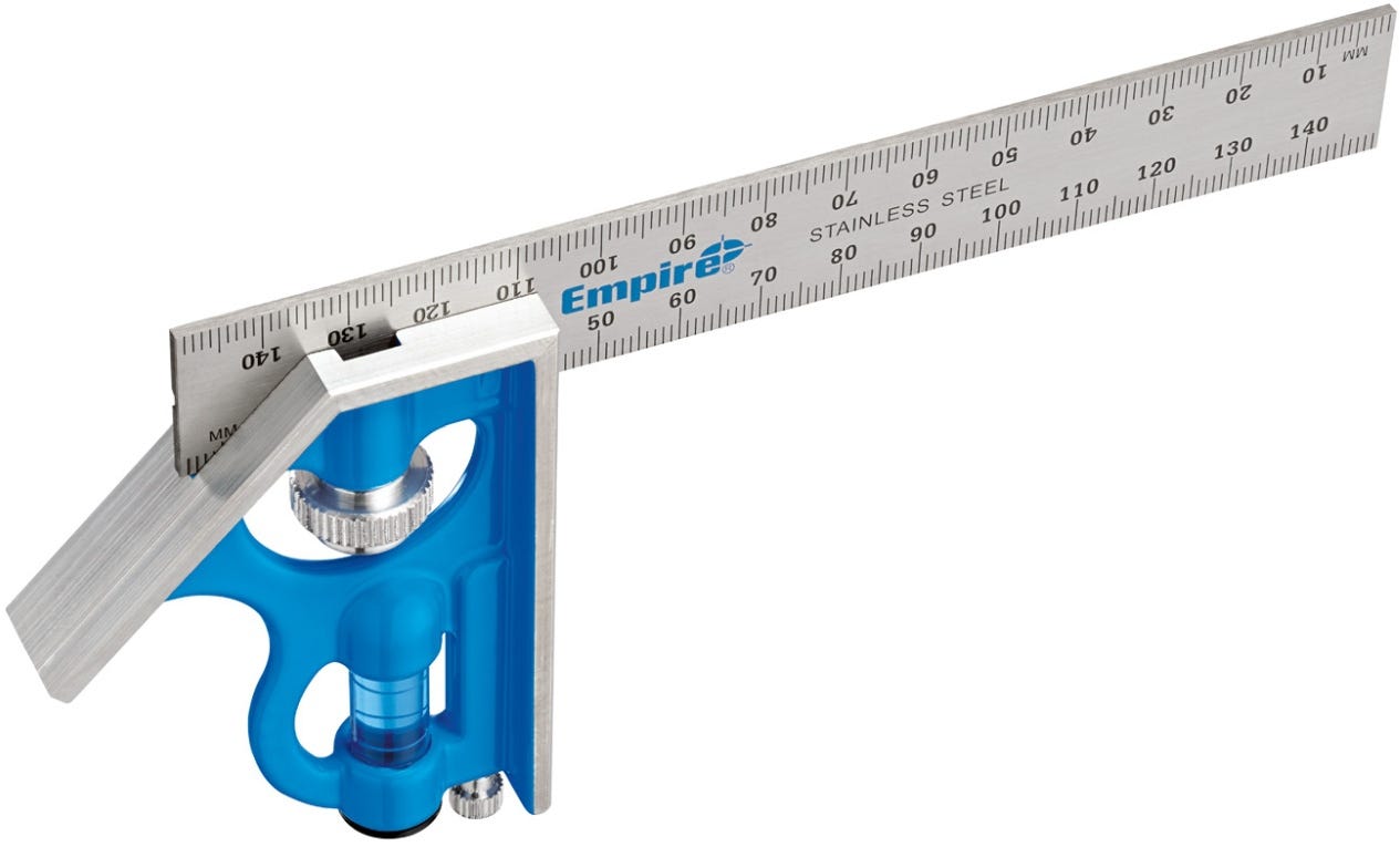 Empire E255M 6-inch/150mm True Blue Combination Square