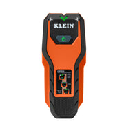 Klein Tools Edge-to-Edge Stud Finder (ESF050) compact orange and black stud finder with LED edge and center indicators