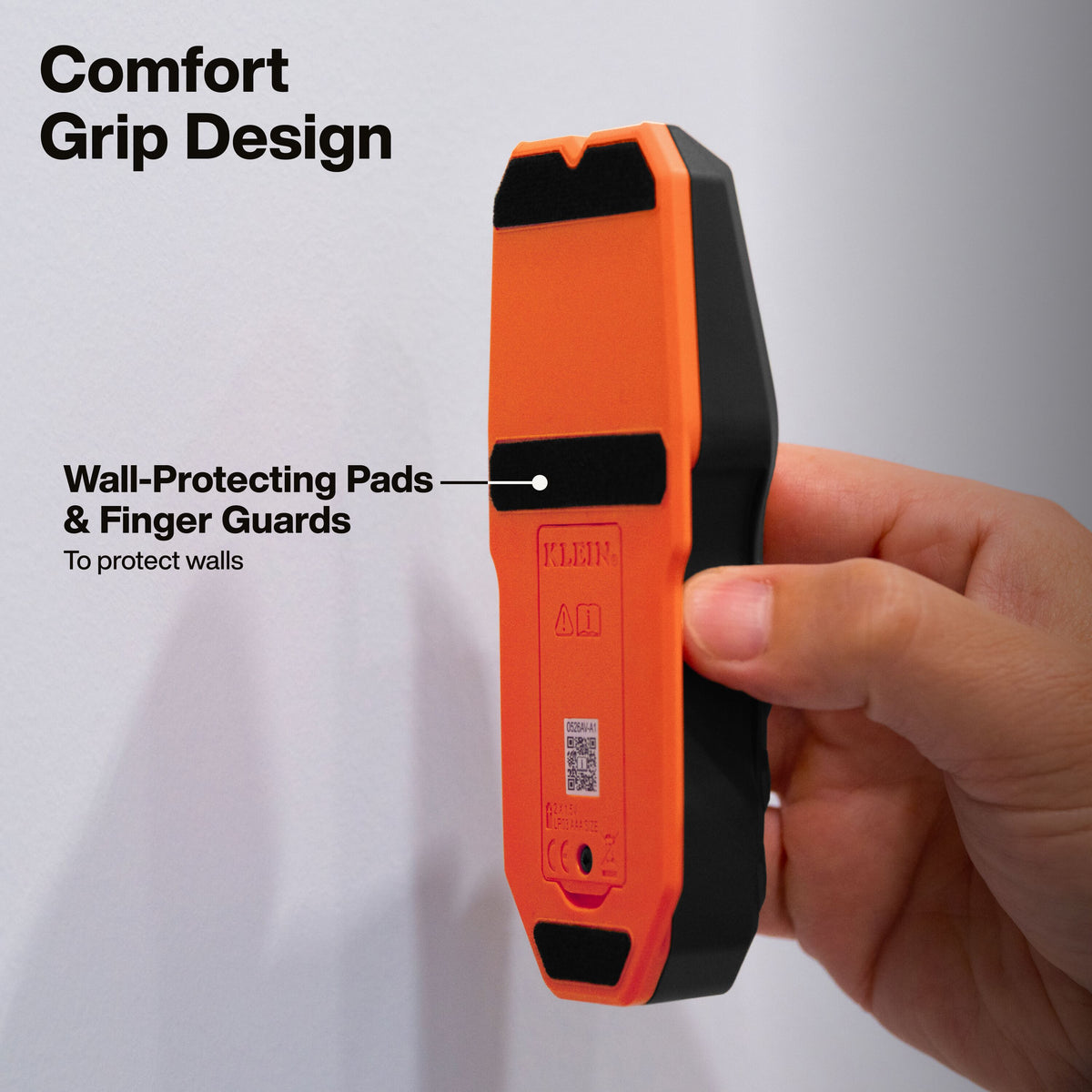 Klein Tools Edge-to-Edge Stud Finder (ESF050) auto-calibration for wood and metal stud detection
