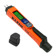 Klein Tools ET150 pin moisture meter with color-coded LCD and protective pin cap