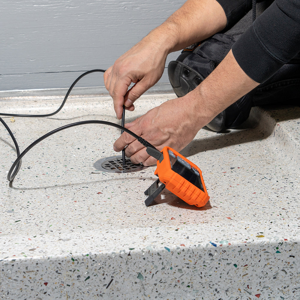 Klein ET18 borescope inspecting a pipe