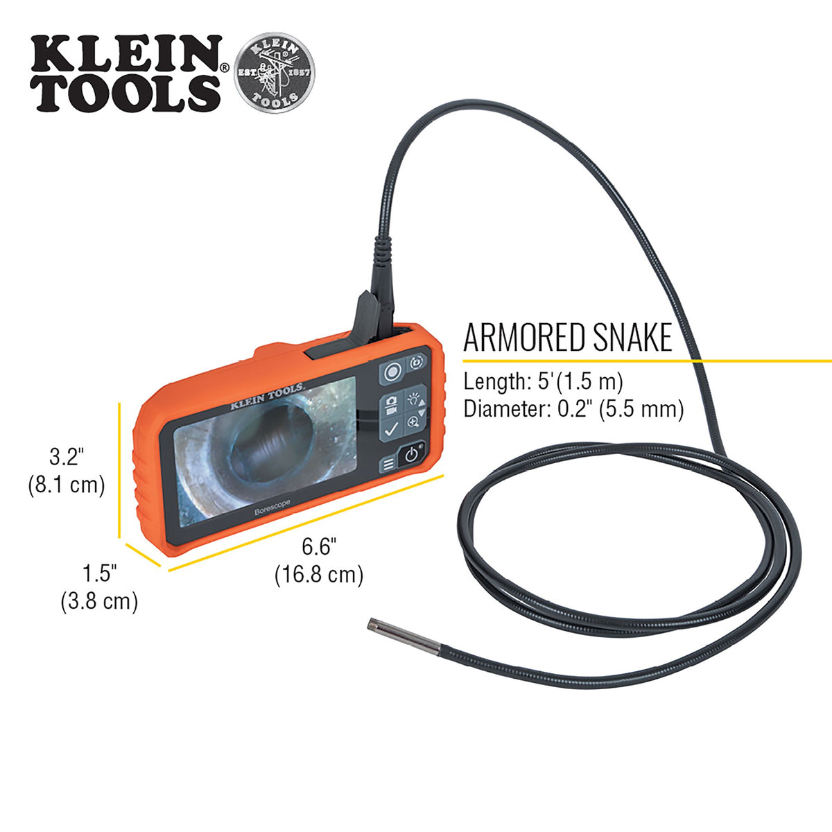 Klein ET18 borescope magnet, hook and mirror attachments