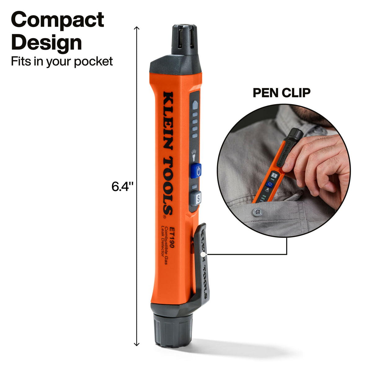 Klein Tools ET190 multi-level LED visual alerts and escalating audible tones