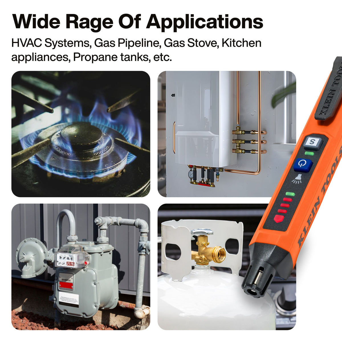 Klein Tools ET190 high and low sensitivity settings for combustible gas detection