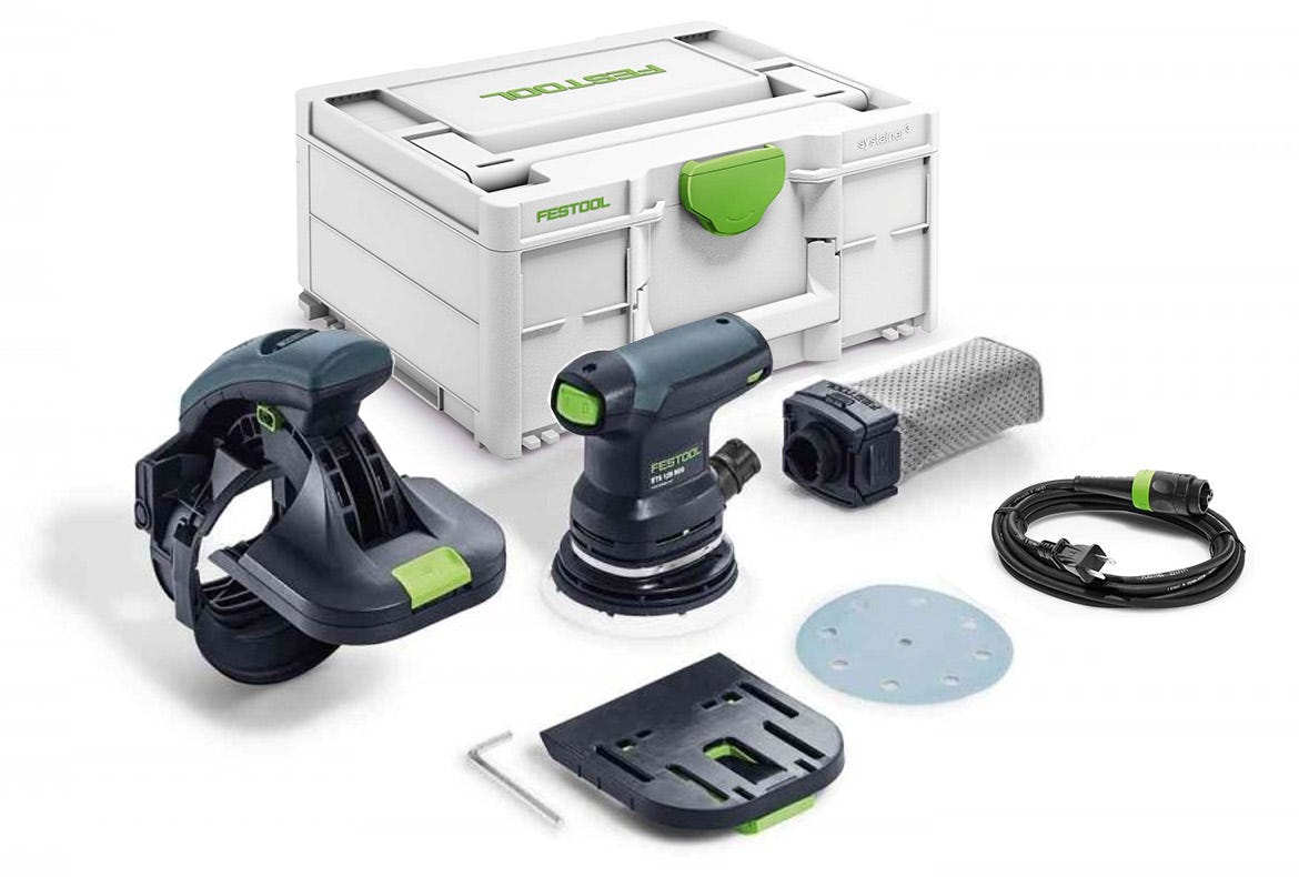 Festool ETS 125 REQ-Plus 125mm (5-Inch) Random Orbital Sander w/ Systainer3 & Edge Sanding Guide