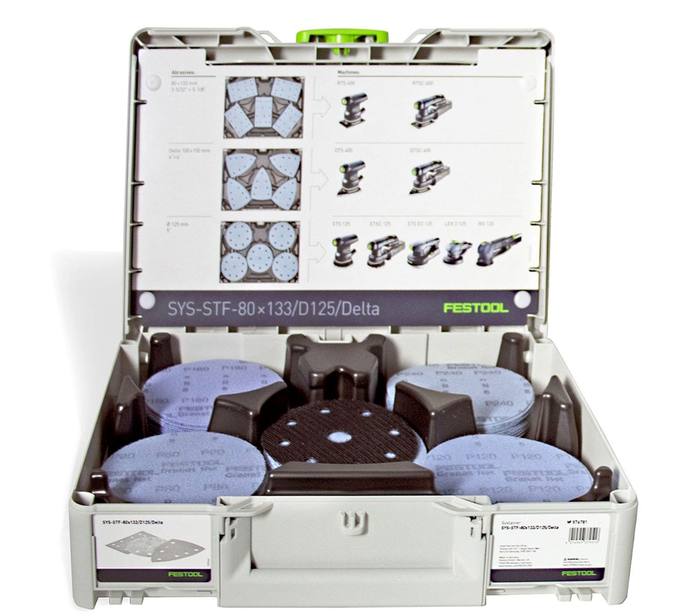 Festool 578146 Limited Edition Granat NET D125 (5-in.) Abrasives 100-Piece Systainer Set