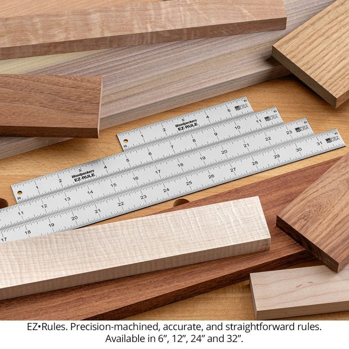 Woodpeckers EZ-32-SET EZ-RULE 4-Piece Set - 1/16 and 1/32 Graduations