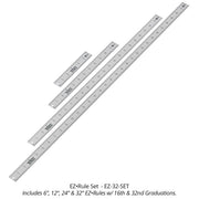 Woodpeckers EZ-32-SET EZ-RULE 4-Piece Set - 1/16 and 1/32 Graduations