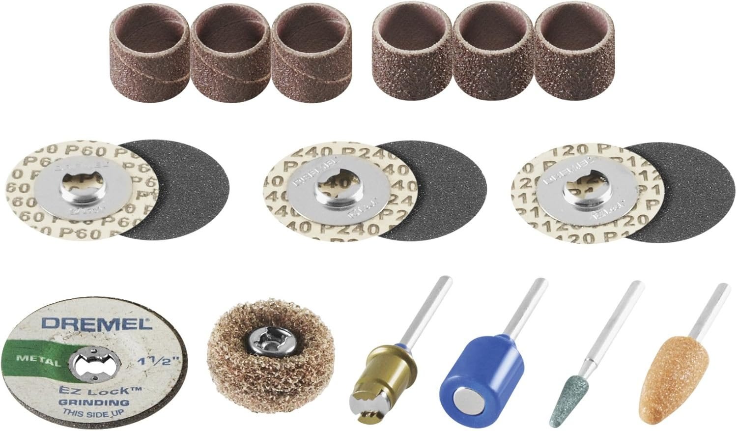 Dremel EZ686-01 EZ-Lock and Drum Sanding/Grinding Rotary Tool Accessory Kit, 18-Piece