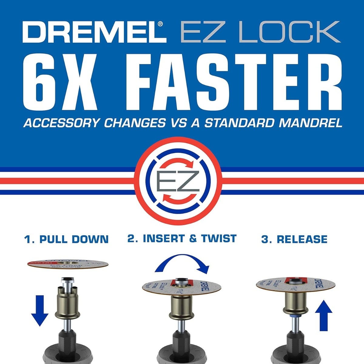 Dremel EZ686-01 EZ-Lock and Drum Sanding/Grinding Rotary Tool Accessory Kit, 18-Piece