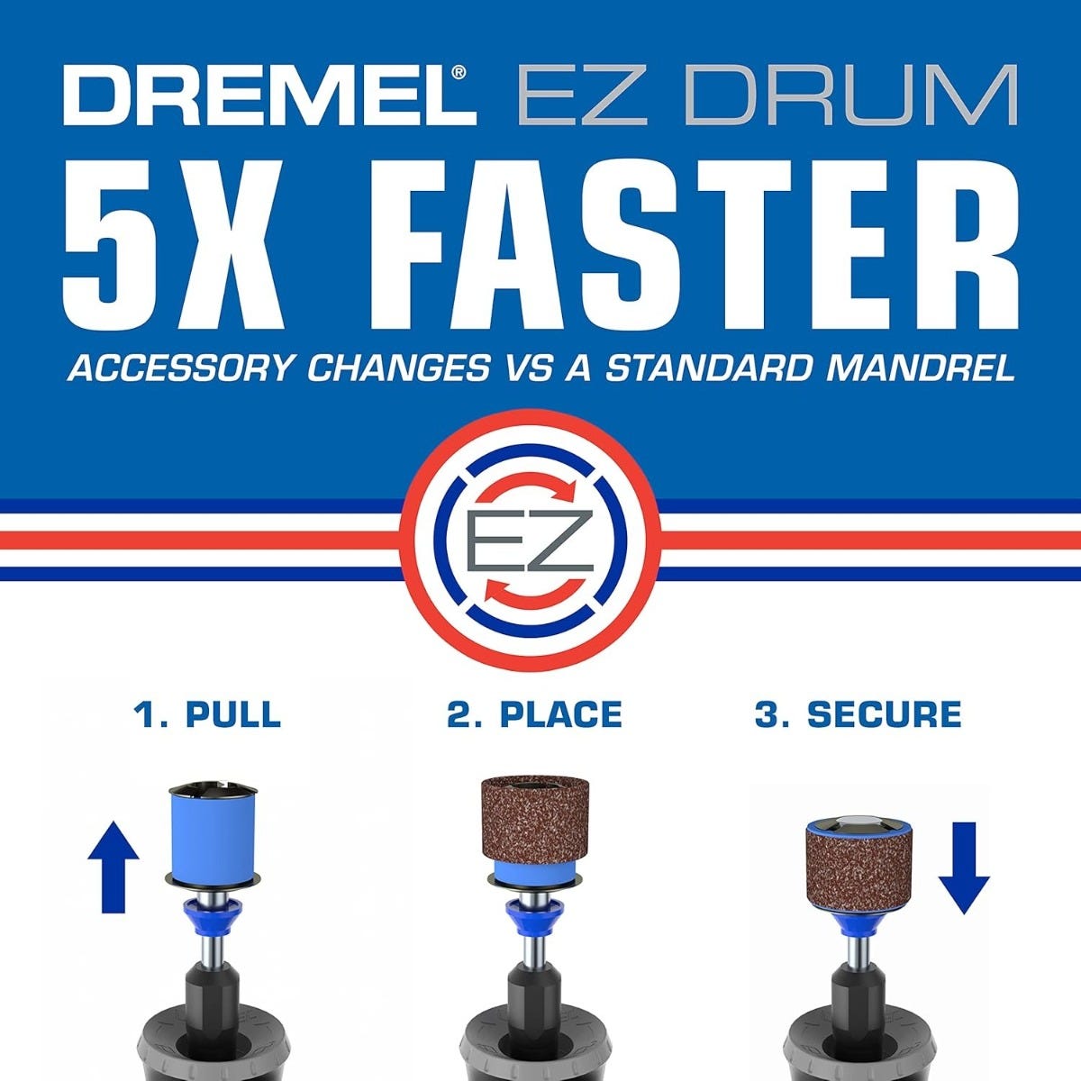 Dremel EZ686-01 EZ-Lock and Drum Sanding/Grinding Rotary Tool Accessory Kit, 18-Piece
