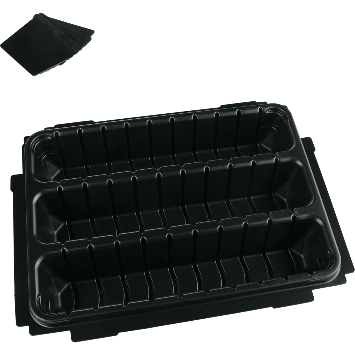 Makita 4-3/8 in. x 15-1/2 in. x 11-5/8 in. Small Interlocking Case with MAKPAC 3 Row Insert Tray and 6 Dividers and Foam Lid